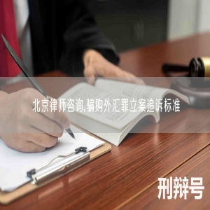 北京律师咨询,骗购外汇罪立案追诉标准