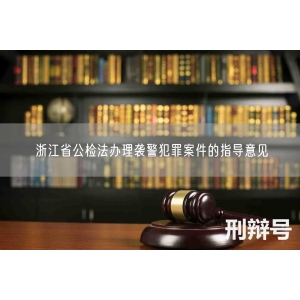 浙江省公检法办理袭警犯罪案件的指导意见