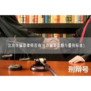 北京诈骗罪律师咨询（诈骗罪金额与量刑标准）