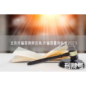 北京诈骗罪律师咨询,诈骗罪量刑标准2023