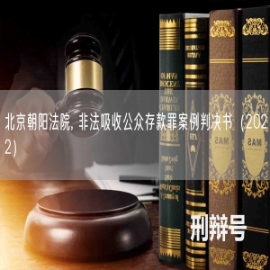 北京朝阳法院, 非法吸收公众存款罪案例判决书（2022）