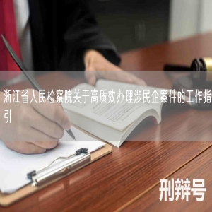 浙江省人民检察院关于高质效办理涉民企案件的工作指引