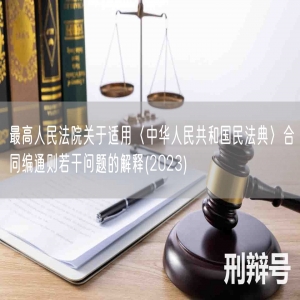 最高人民法院关于适用〈中华人民共和国民法典〉合同编通则若干问题的解释(2023)